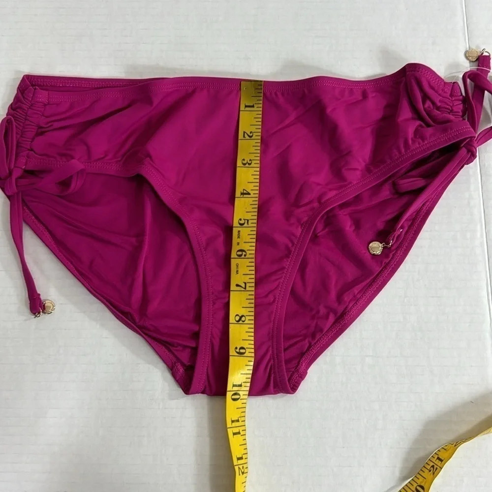Anne Cole Women's XL Alex Bikini Bottom Berry Pink‎ Rusched Sides NWT